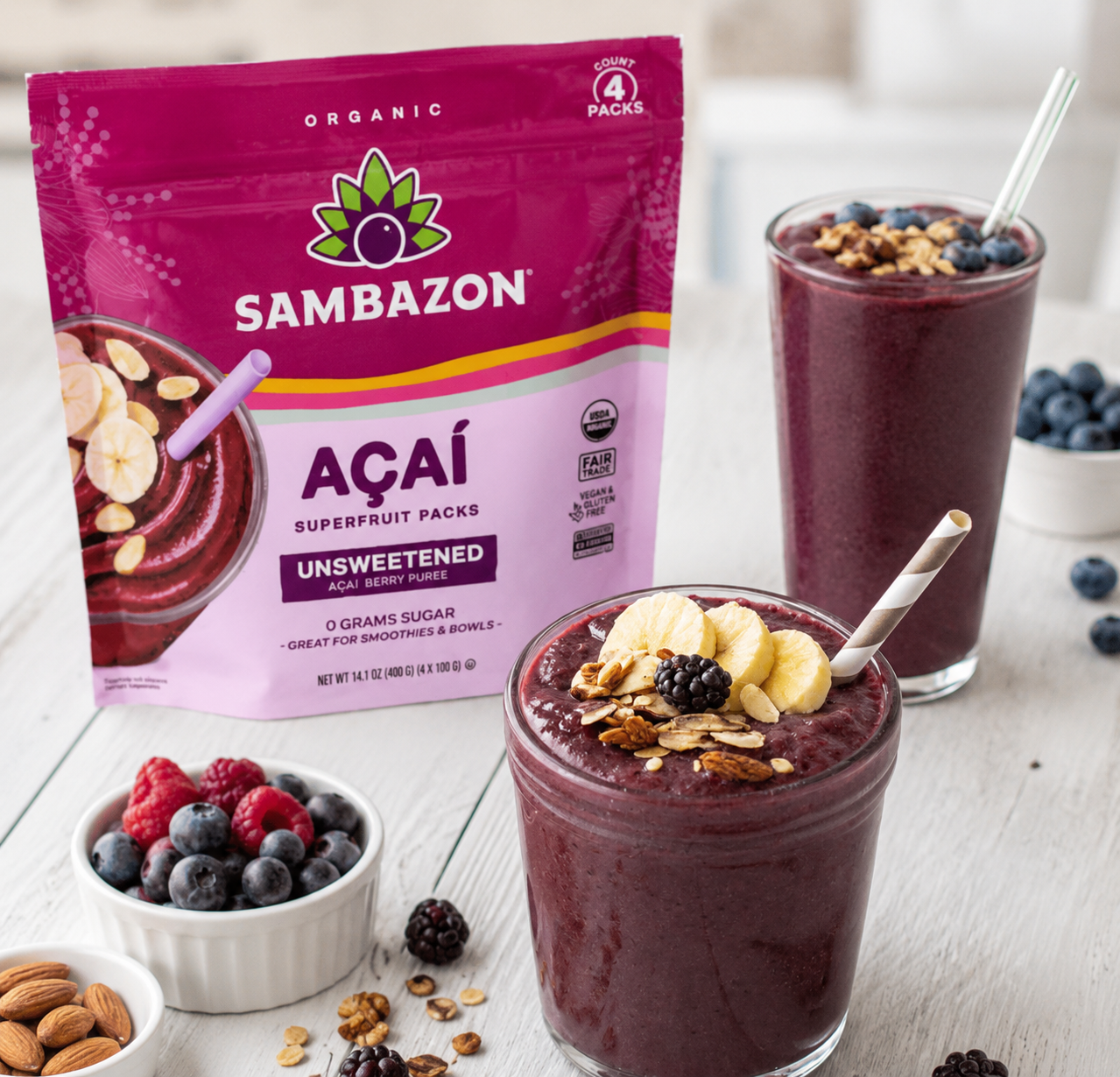 Sambazon Organic Unsweetened Acai Superfruit Packs 🌿