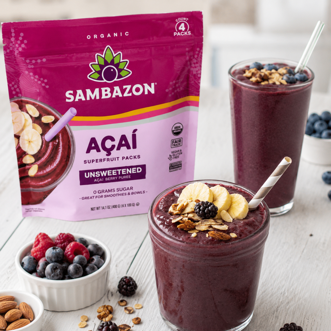 Sambazon Organic Unsweetened Acai Superfruit Packs 🌿