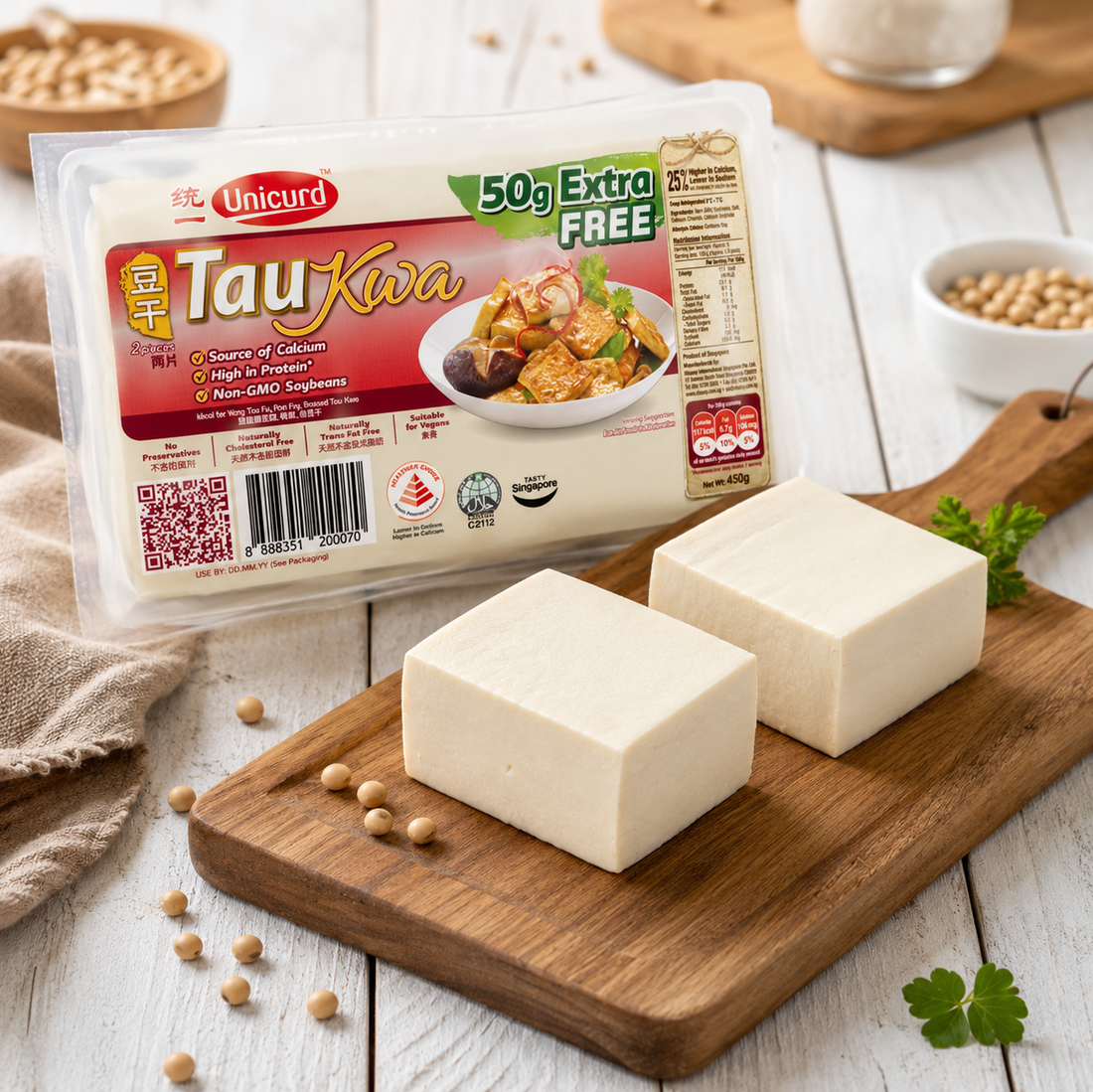 Unicurd Organic Firm Tofu - Tau Kwa 🌿